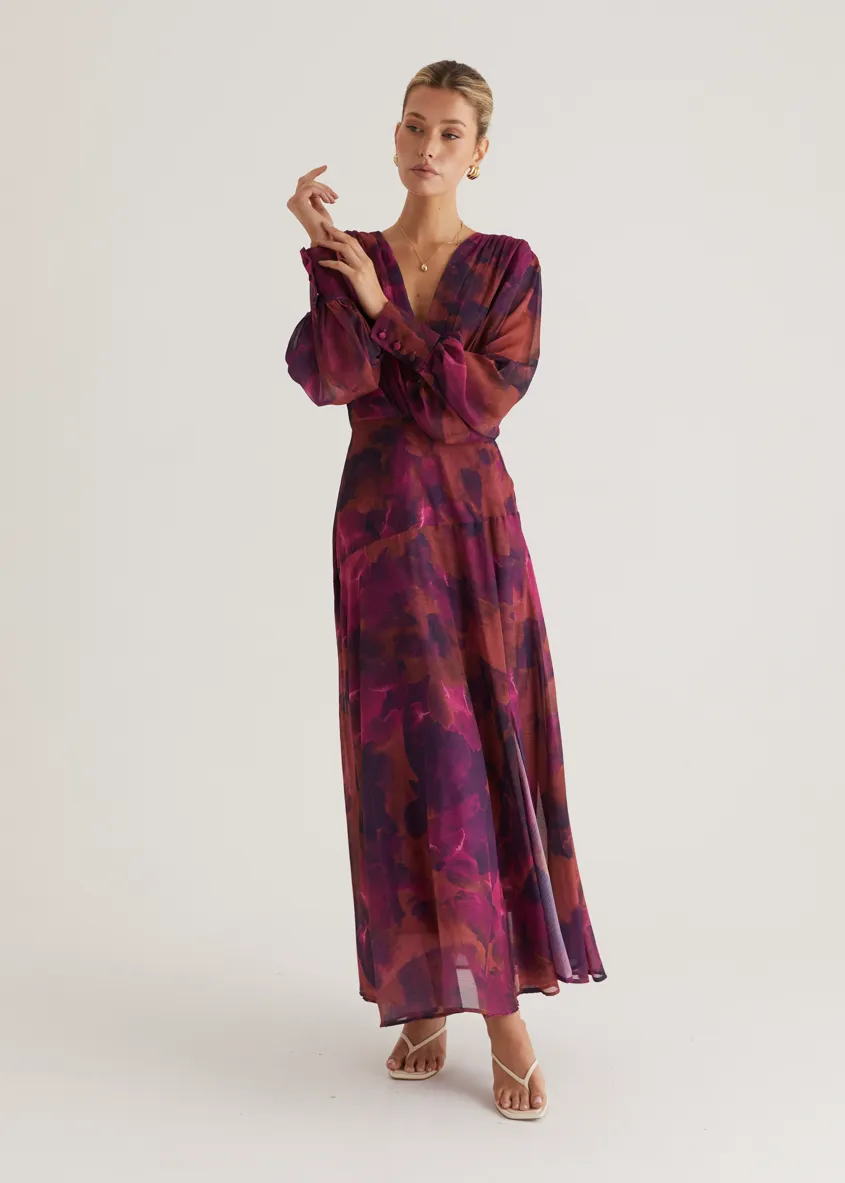 Frida Maxi Dress - Magenta Splash