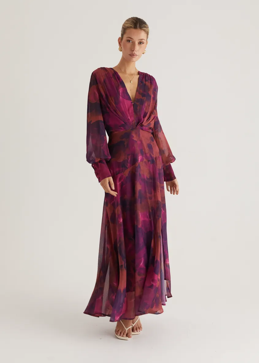 Frida Maxi Dress - Magenta Splash