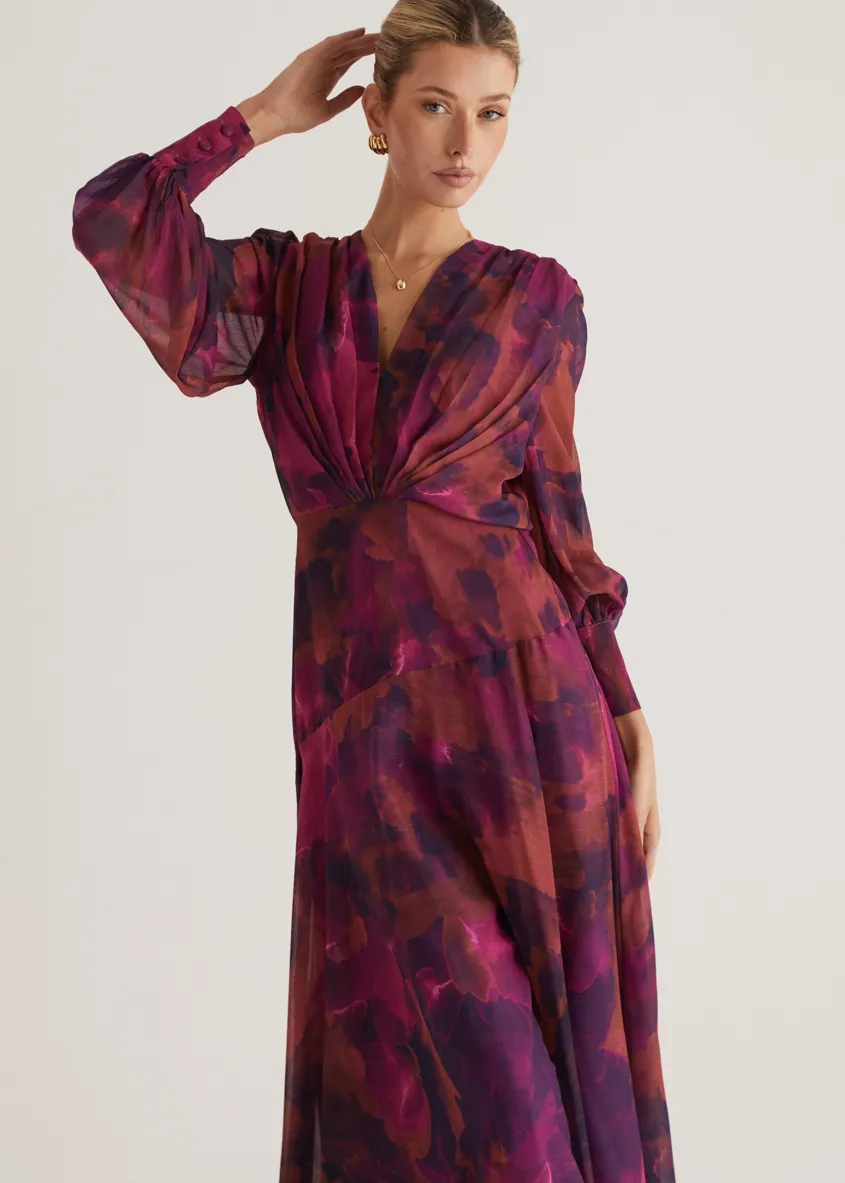 Frida Maxi Dress - Magenta Splash