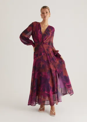 Frida Maxi Dress - Magenta Splash