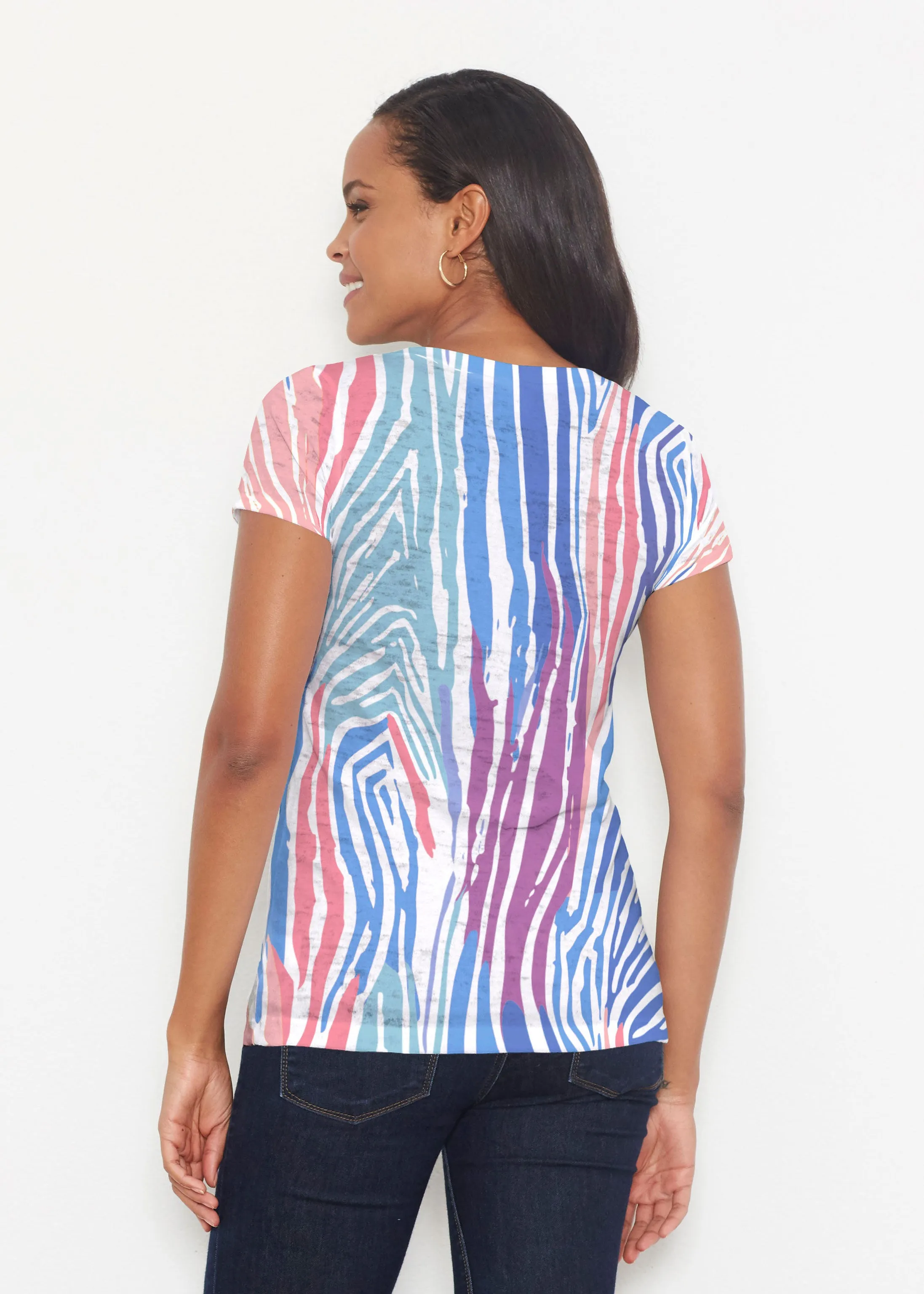 Fruity Stripes (14272) ~ Short Sleeve Scoop Shirt