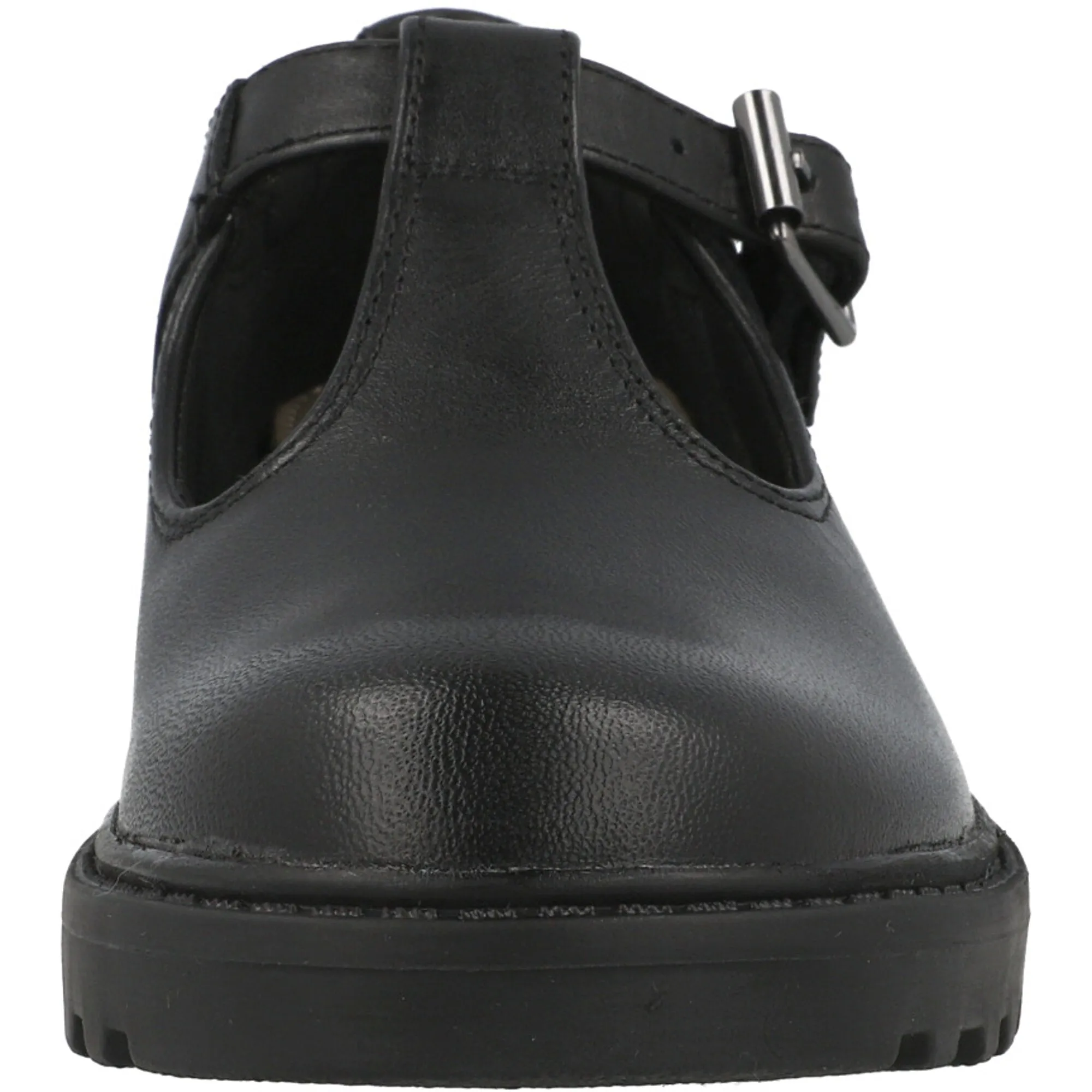 Geox Casey Black Leather T-Bar School Ballet Flats