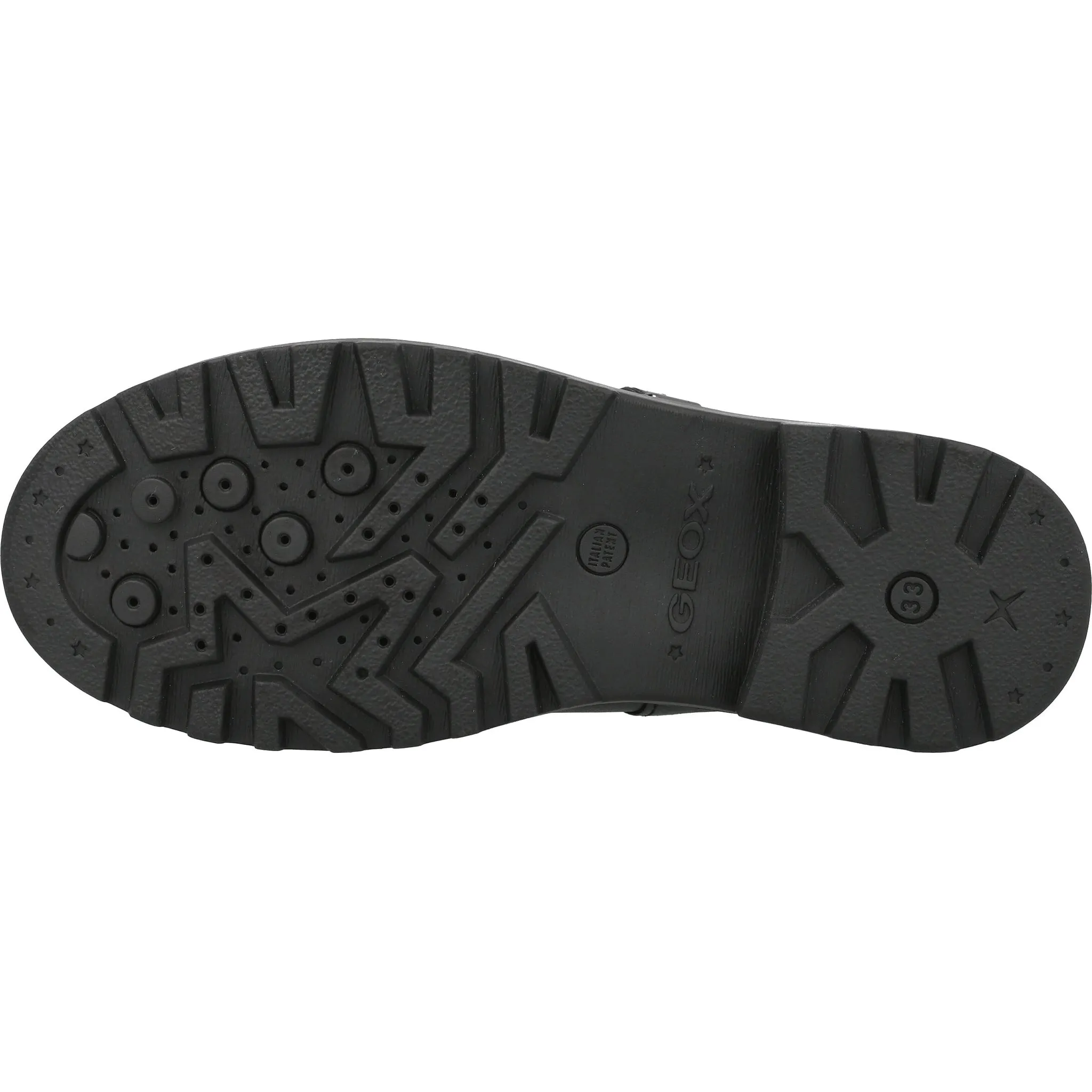 Geox Casey Black Leather T-Bar School Ballet Flats