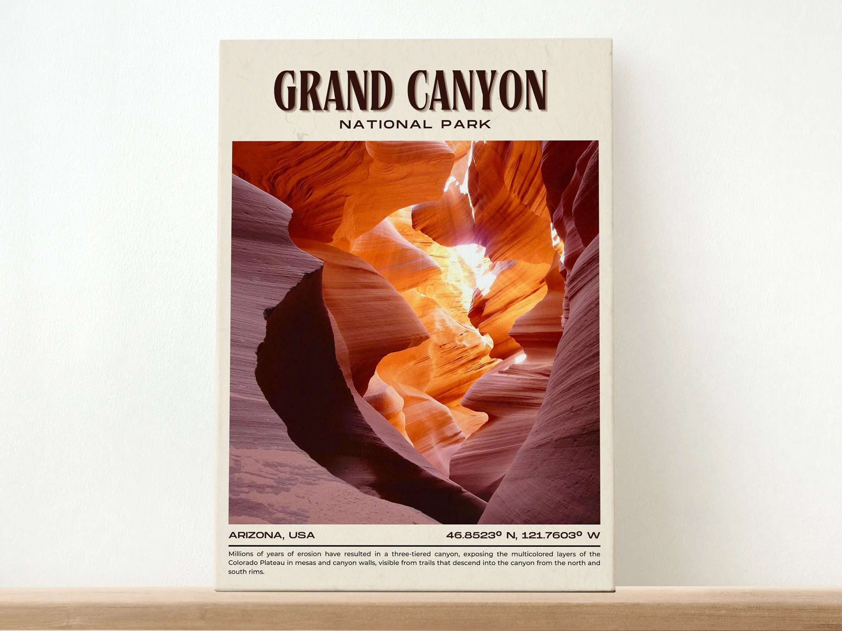 Grand Canyon National Park Vintage Wall Art, Arizona, USA