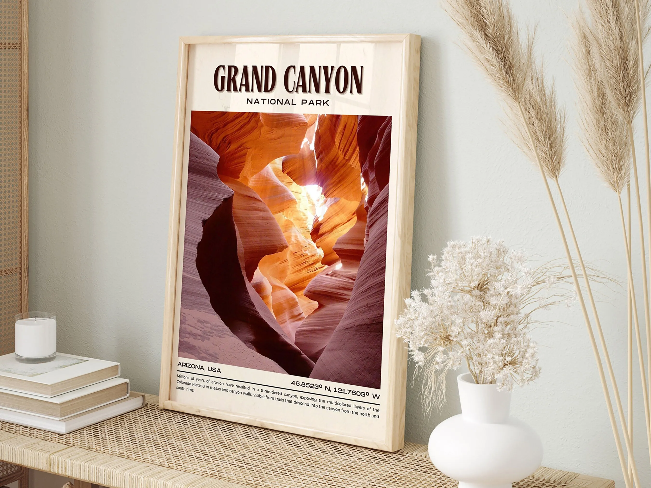 Grand Canyon National Park Vintage Wall Art, Arizona, USA