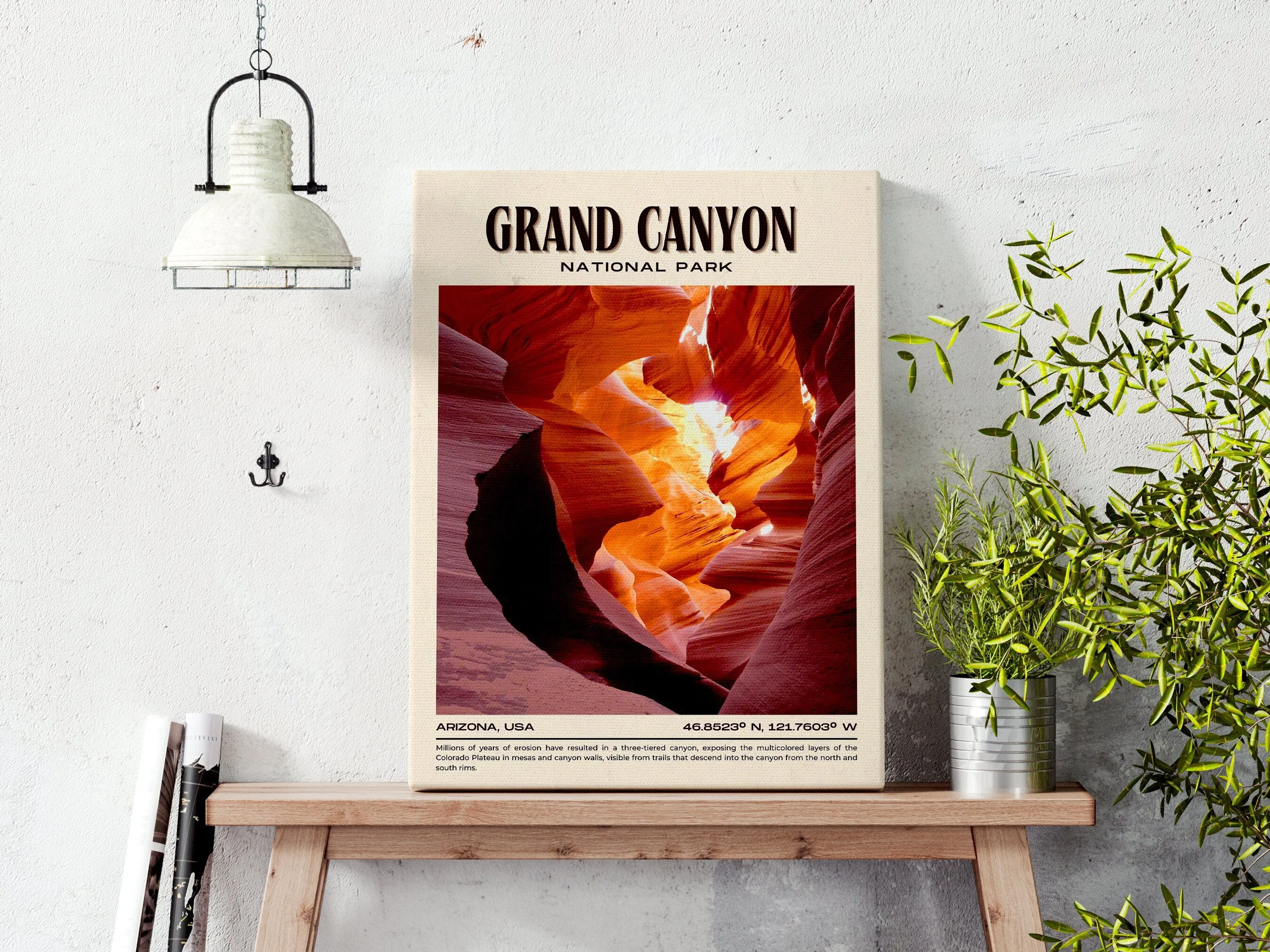 Grand Canyon National Park Vintage Wall Art, Arizona, USA