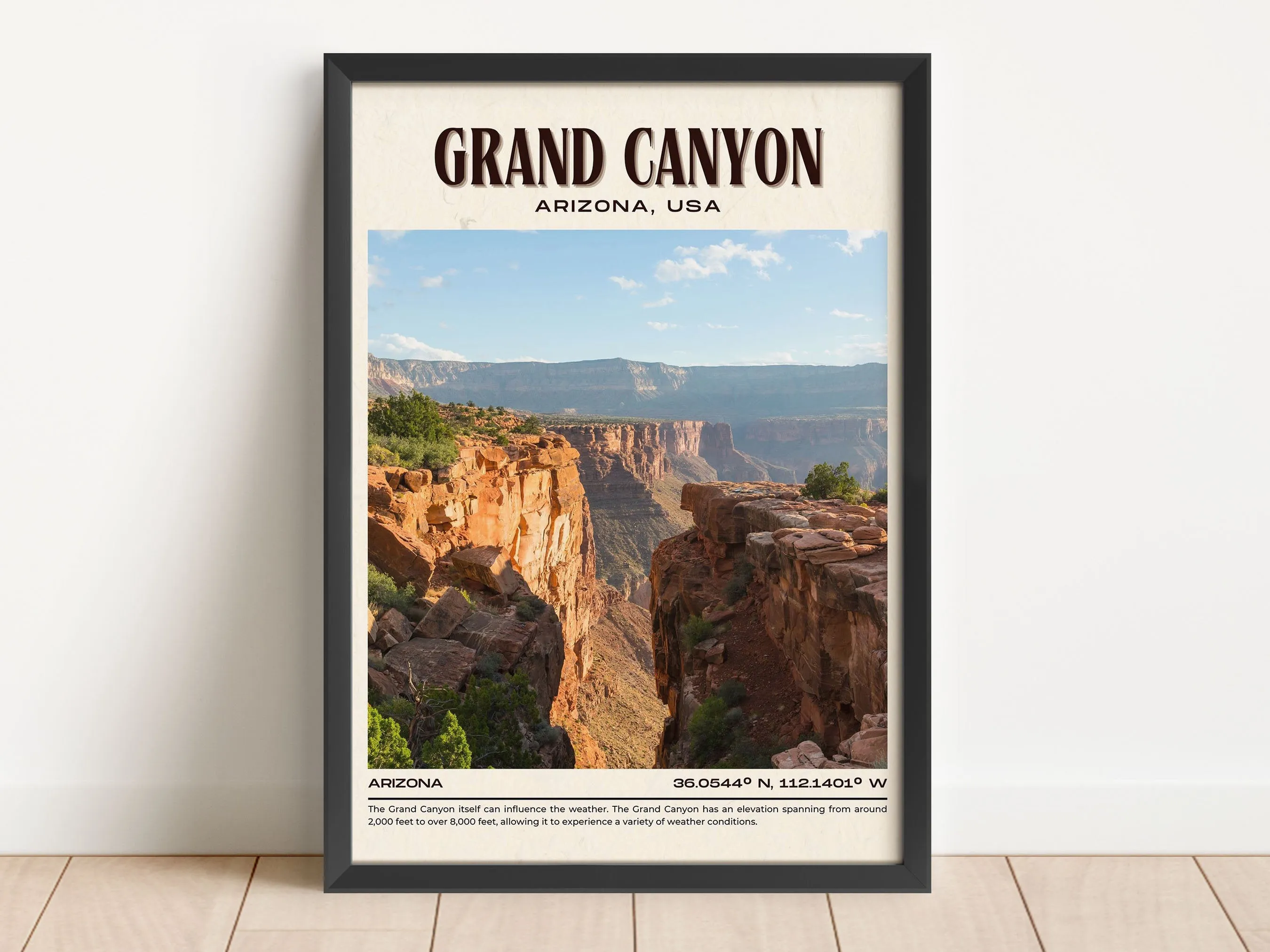 Grand Canyon Vintage Wall Art, Arizona, USA