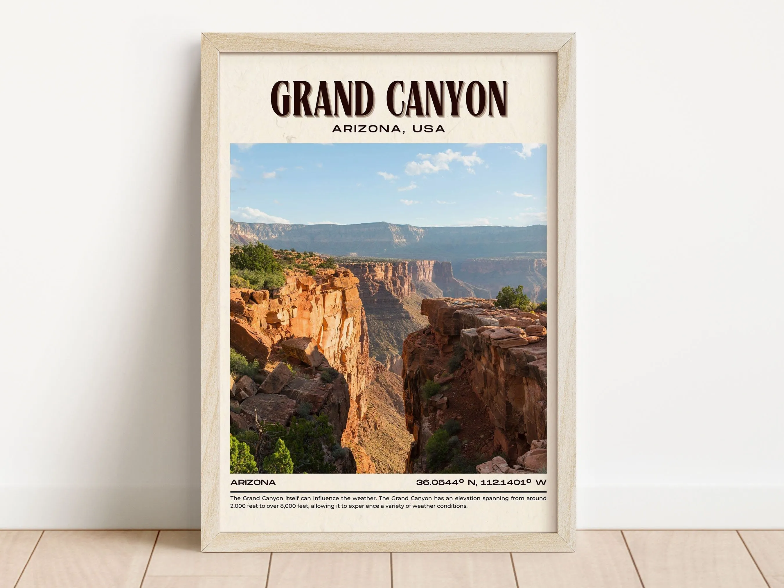Grand Canyon Vintage Wall Art, Arizona, USA