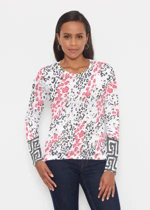 Greek Cat Pink (7903) ~ Signature Long Sleeve Crew Shirt