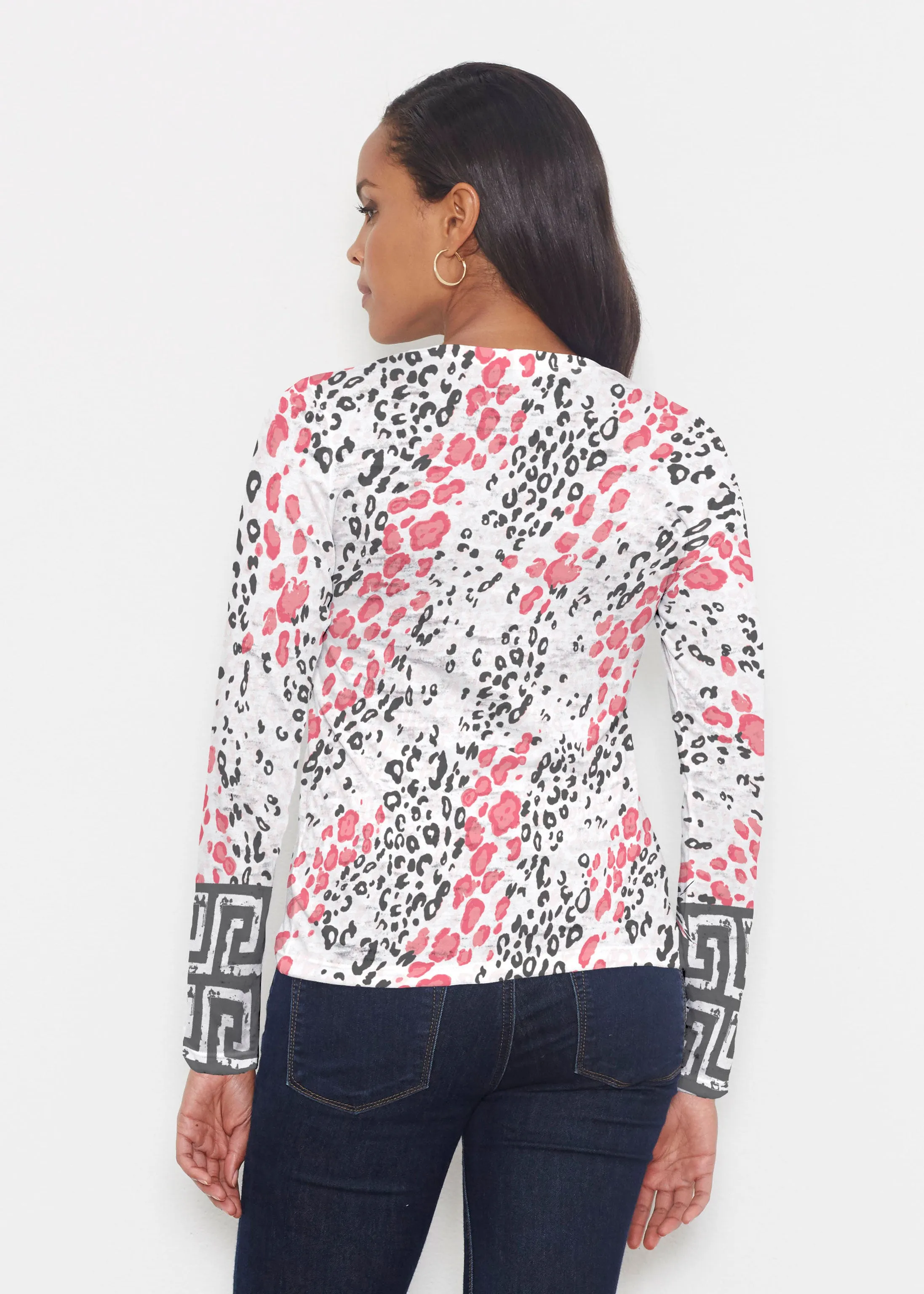 Greek Cat Pink (7903) ~ Signature Long Sleeve Crew Shirt