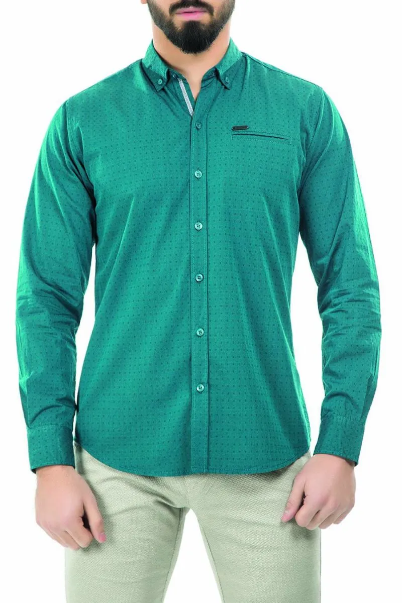 Green Casual Shirt FS Regular Fit