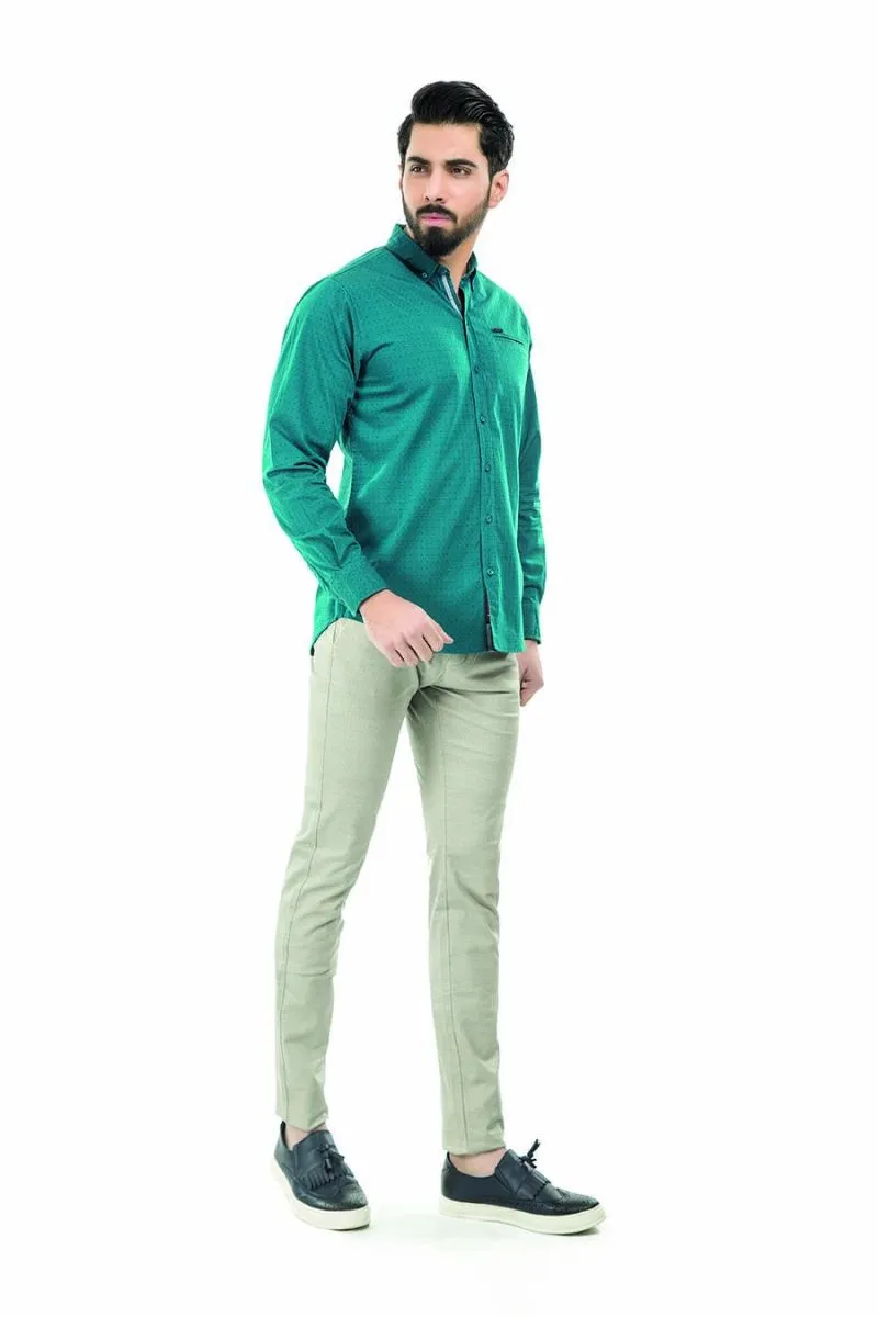 Green Casual Shirt FS Regular Fit