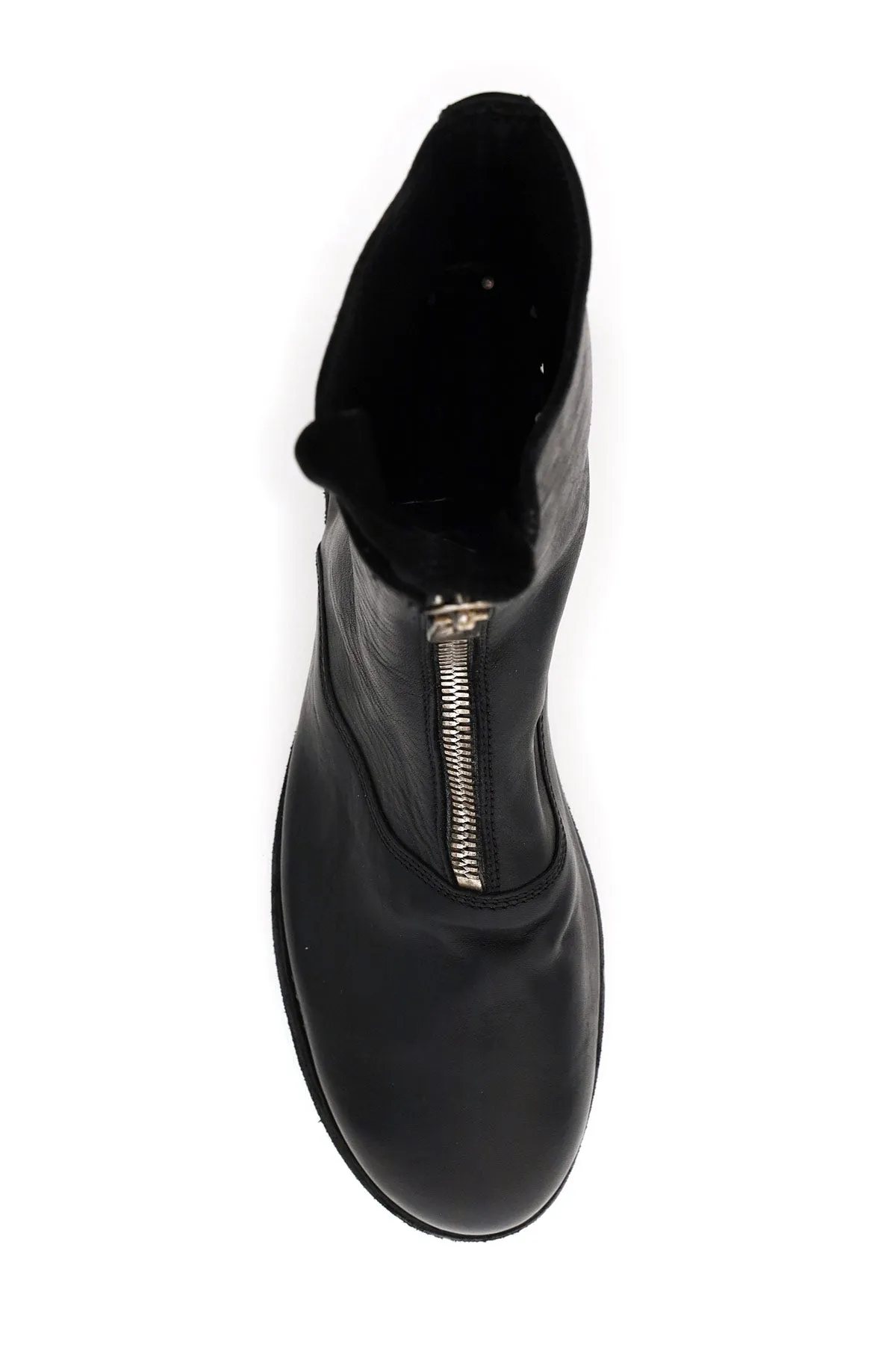 Guidi front zip leather ankle boots