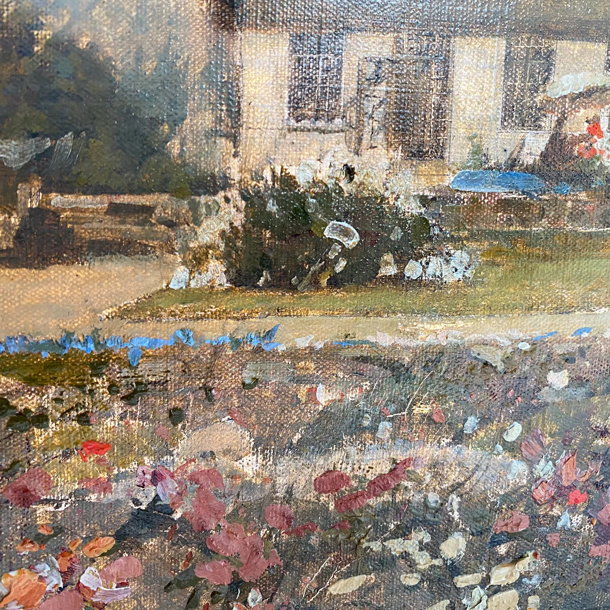HARRY KLUGE Oil on Canvas Painting, Danish Cottage Landscape