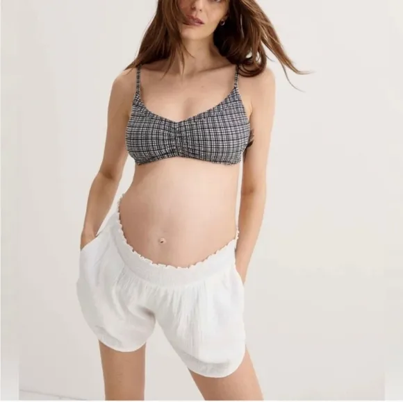 Hatch Maternity Henri White Gauze Casual Lounge Shorts Large NEW
