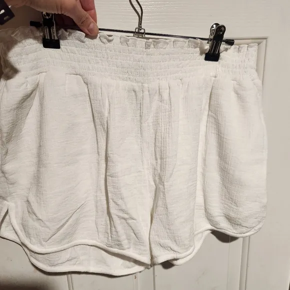 Hatch Maternity Henri White Gauze Casual Lounge Shorts Large NEW