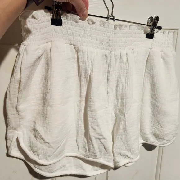 Hatch Maternity Henri White Gauze Casual Lounge Shorts Large NEW