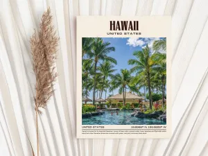 Hawaii Vintage Wall Art, USA
