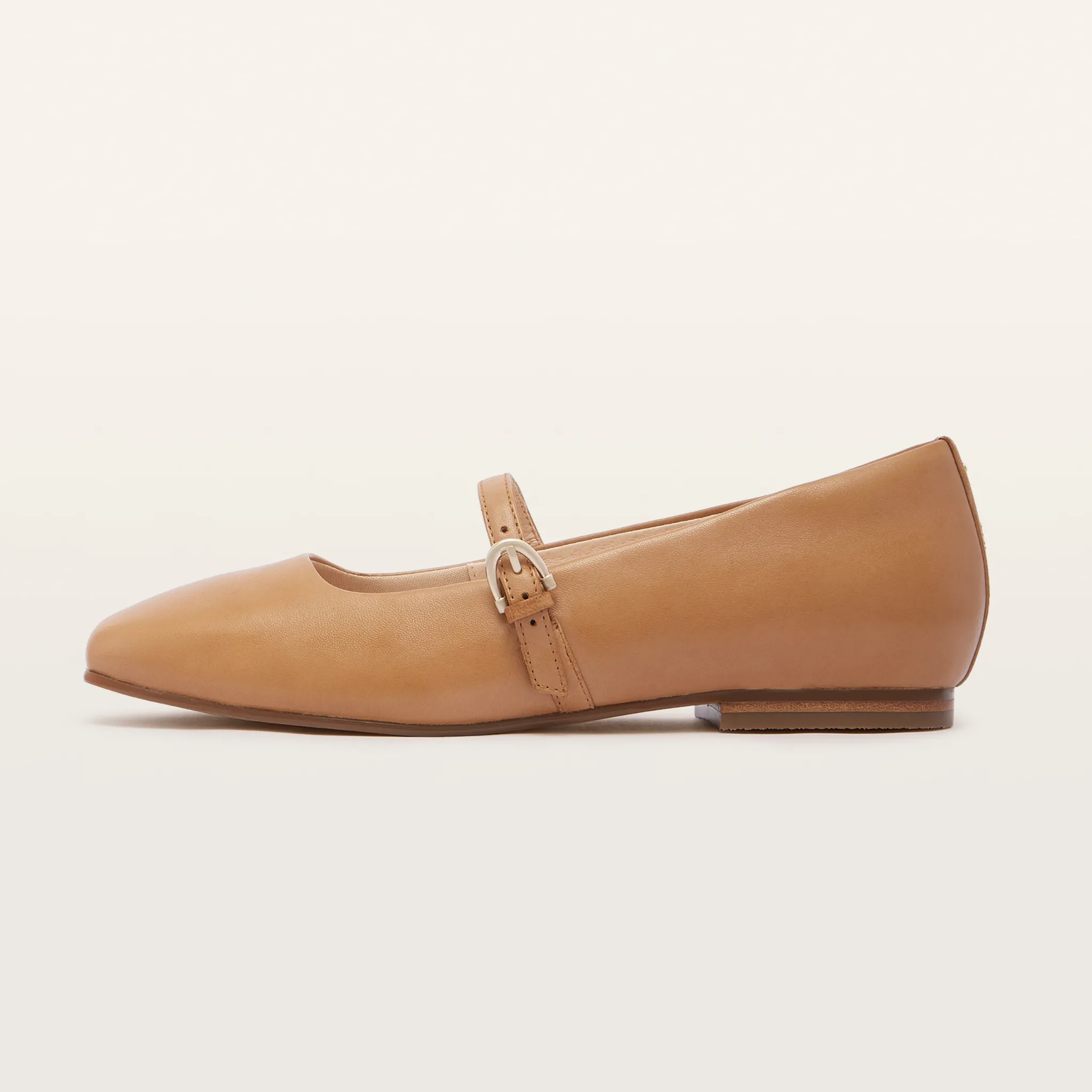 Hepburn Soft Tan Leather Ballet Flats