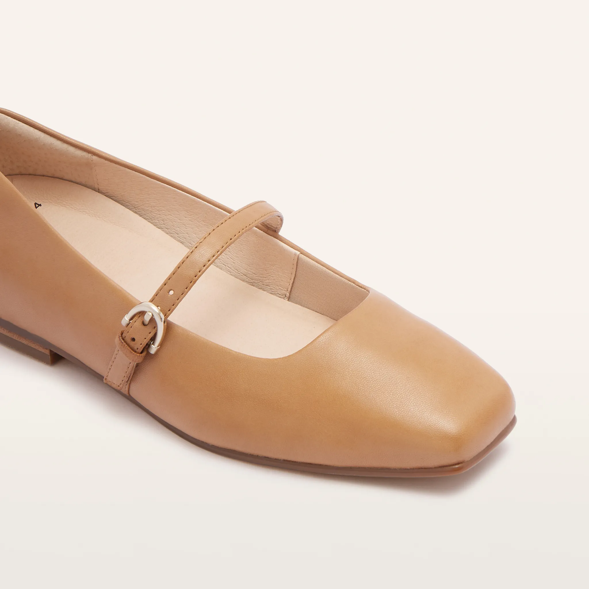 Hepburn Soft Tan Leather Ballet Flats