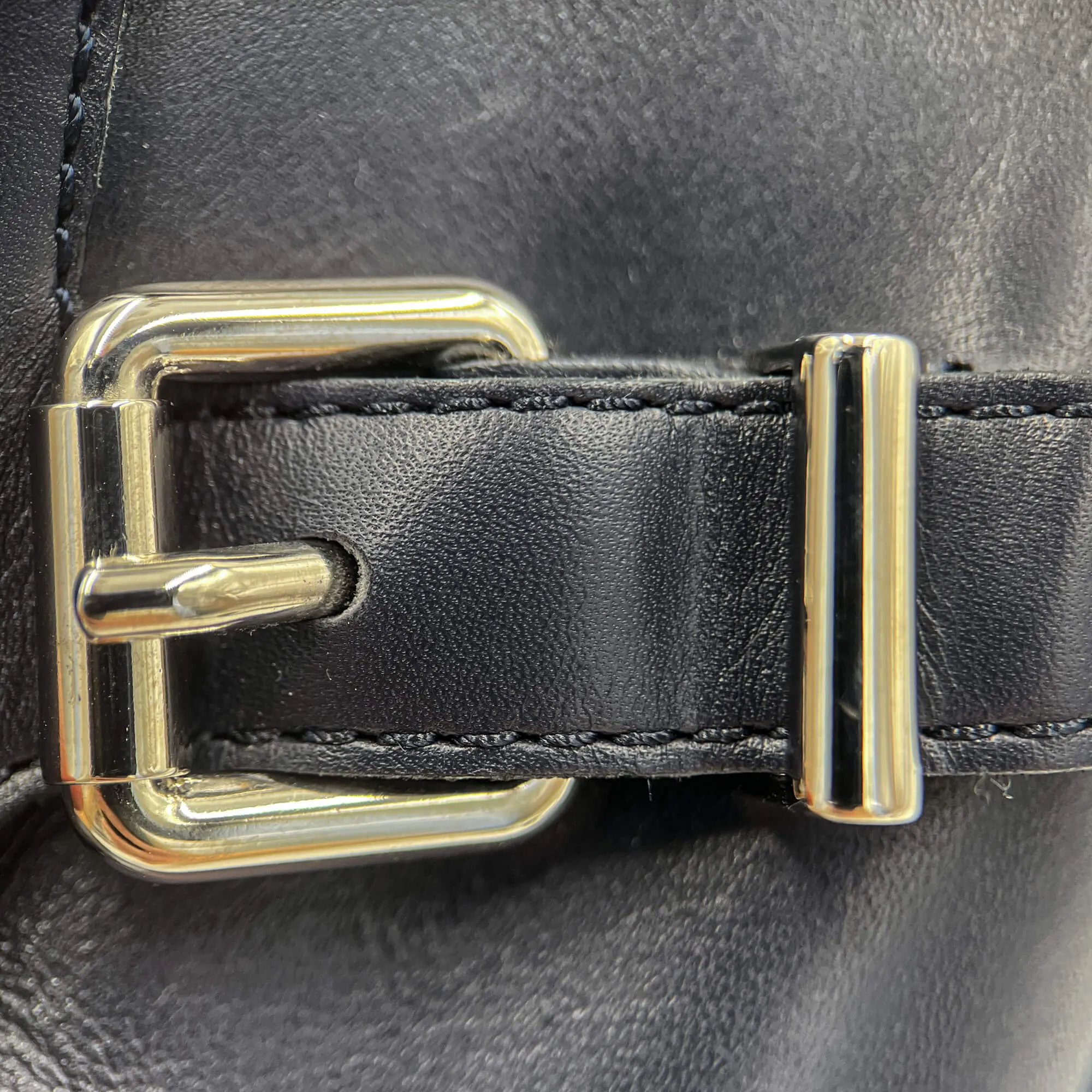 High Heel Ankle Boots Leather 40 1/2 Navy
