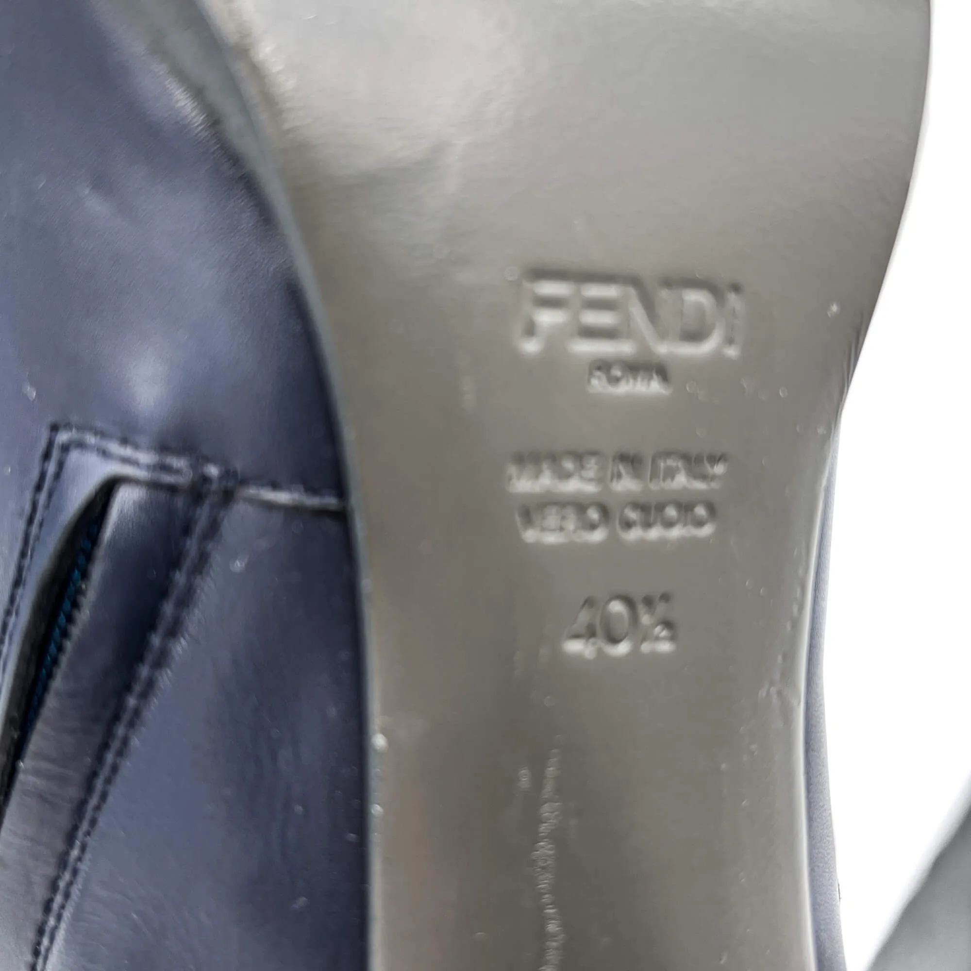 High Heel Ankle Boots Leather 40 1/2 Navy