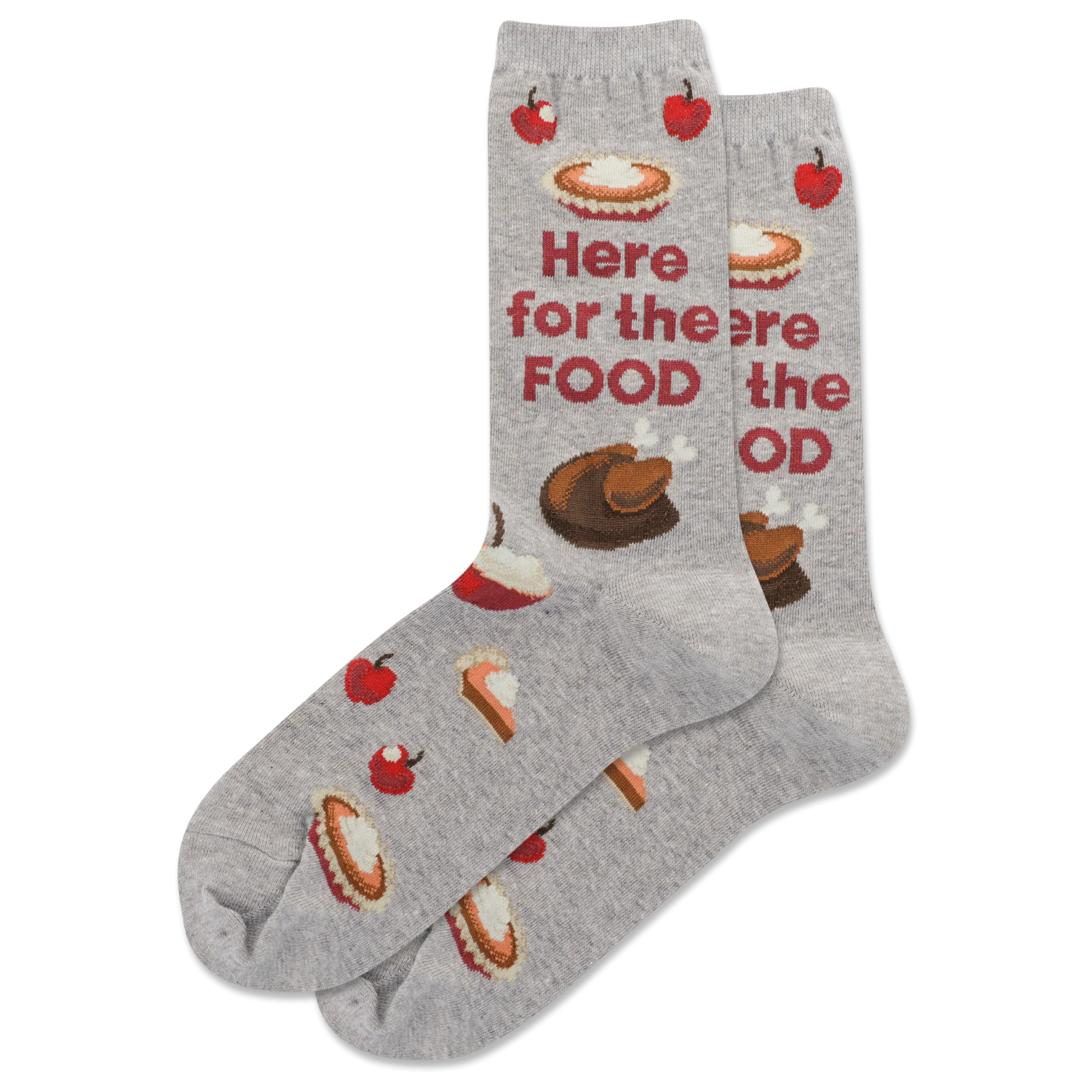 HOTSOX Women's Here For The Food Crew Socks