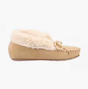 Hush Puppies PHILIPPA Womens Suede Moccasin Slippers Tan