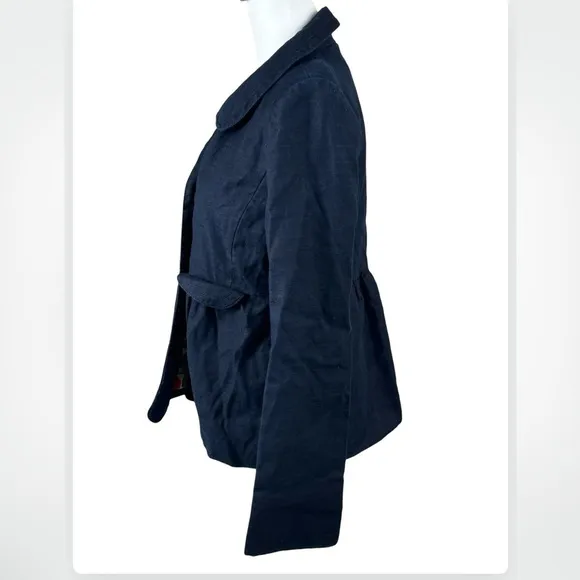 J. Crew Linen School Boy Dark Navy Blue Blazer Jacket 8