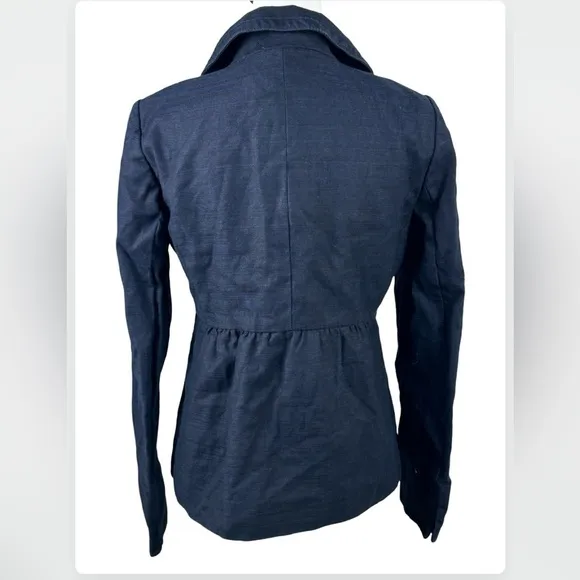 J. Crew Linen School Boy Dark Navy Blue Blazer Jacket 8