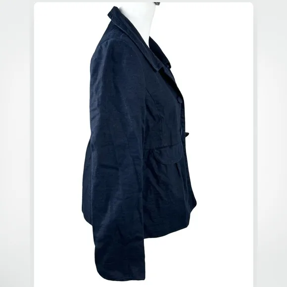 J. Crew Linen School Boy Dark Navy Blue Blazer Jacket 8