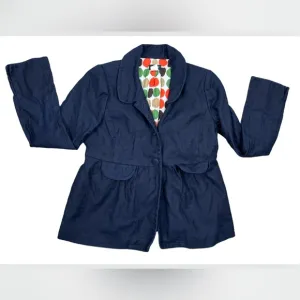 J. Crew Linen School Boy Dark Navy Blue Blazer Jacket 8