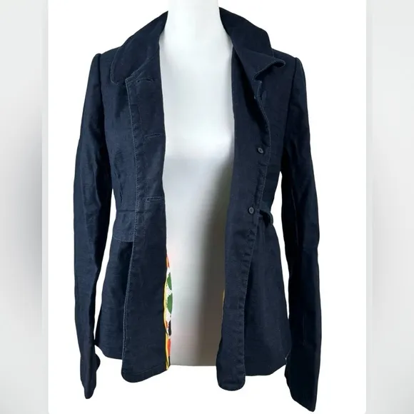 J. Crew Linen School Boy Dark Navy Blue Blazer Jacket 8