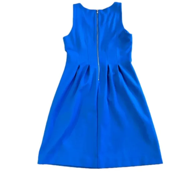J. CREW Ponte Bright Electric Blue Sleeveless Inverted Pleat Mini Dress, 12 T$