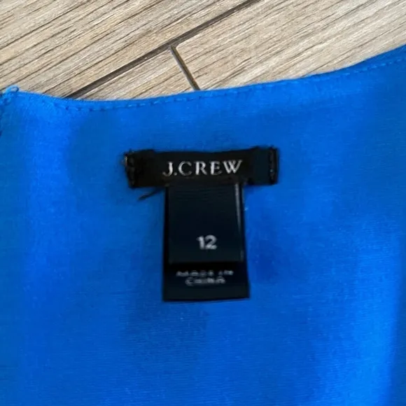 J. CREW Ponte Bright Electric Blue Sleeveless Inverted Pleat Mini Dress, 12 T$