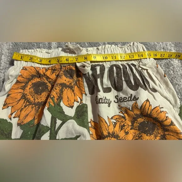 Jaded Gypsy Sunflower Shorts L/XL Boho Western Gypsy Chic Paperbag Flour Sack