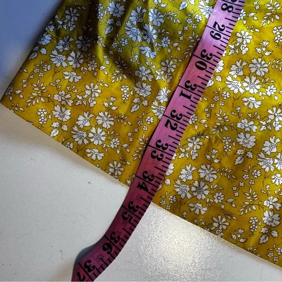 J.Crew Yellow High Neck Liberty Print Floral Ruffle Self Tie 100% Cotton Size XS