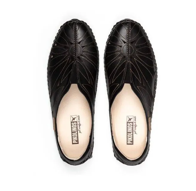 'Jerez' women's perforated summer slip-on shoe - black