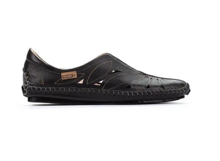 'Jerez' women's perforated summer slip-on shoe - black