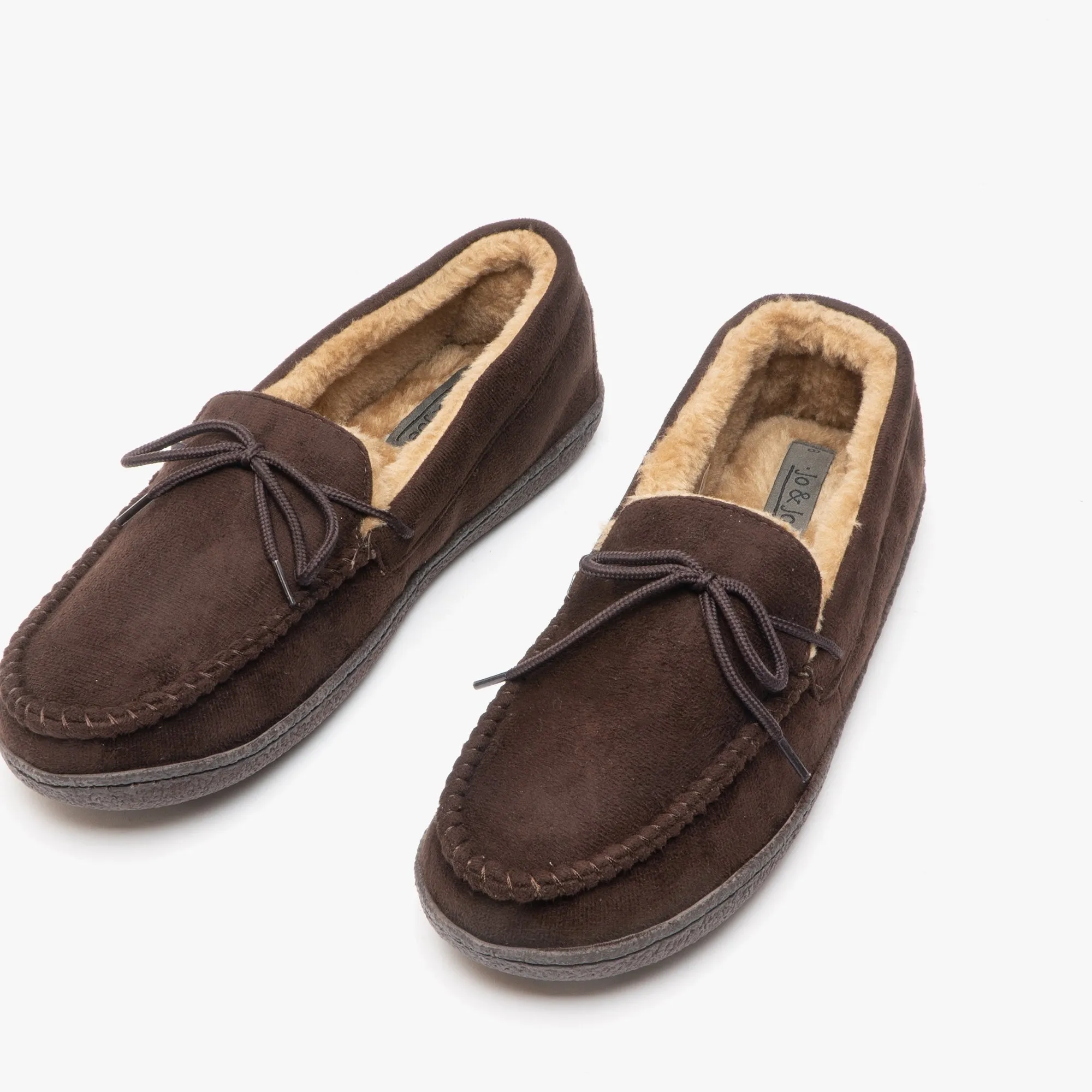 Jo & Joe MALCOLM Mens Moccasin Slippers Brown