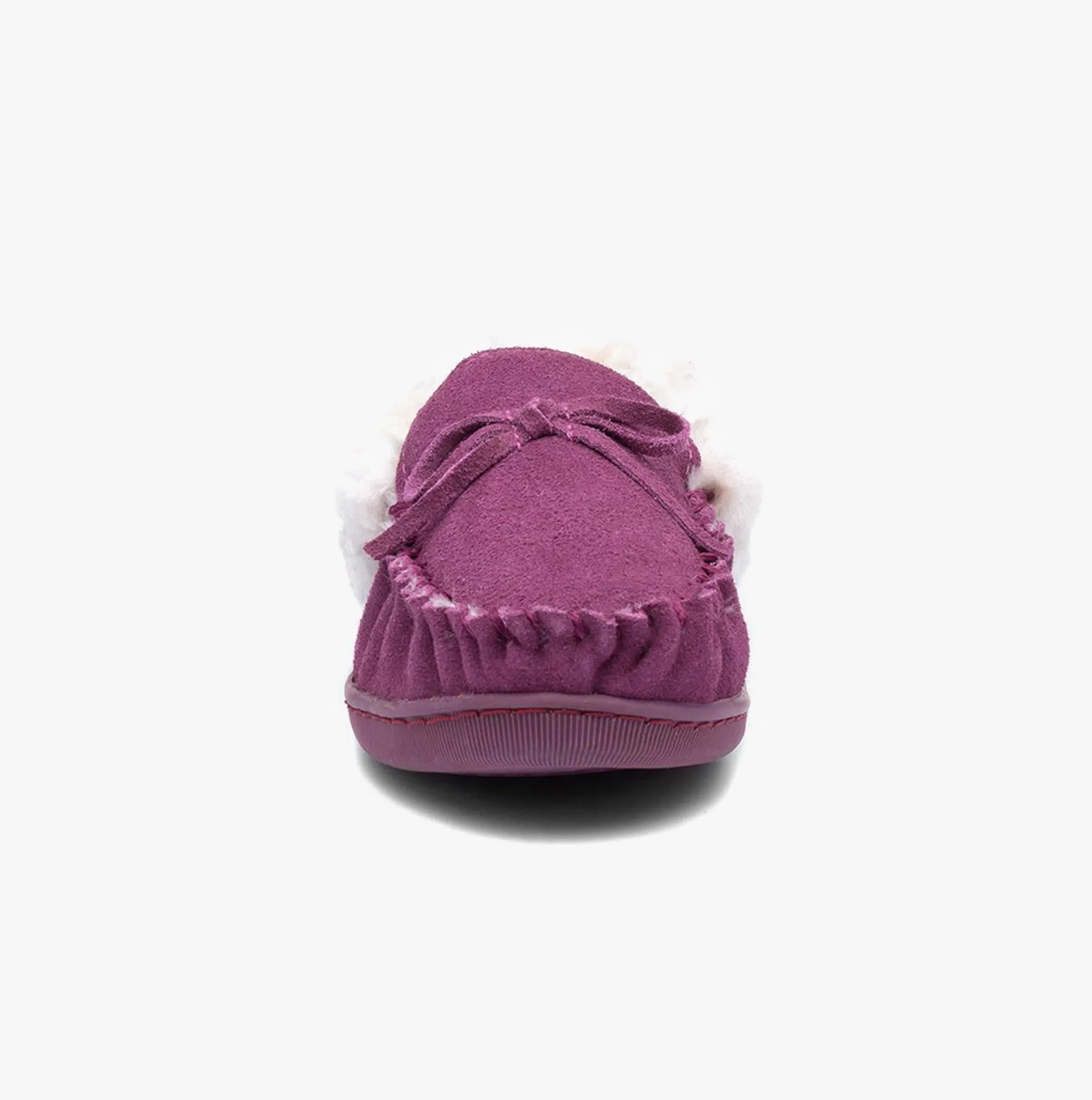 Jo & Joe MULL Womens Suede Moccasin Slippers Dark Pink