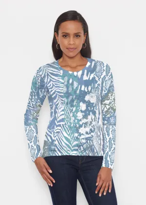 Jungle Warrior Blue (7850) ~ Signature Long Sleeve Crew Shirt