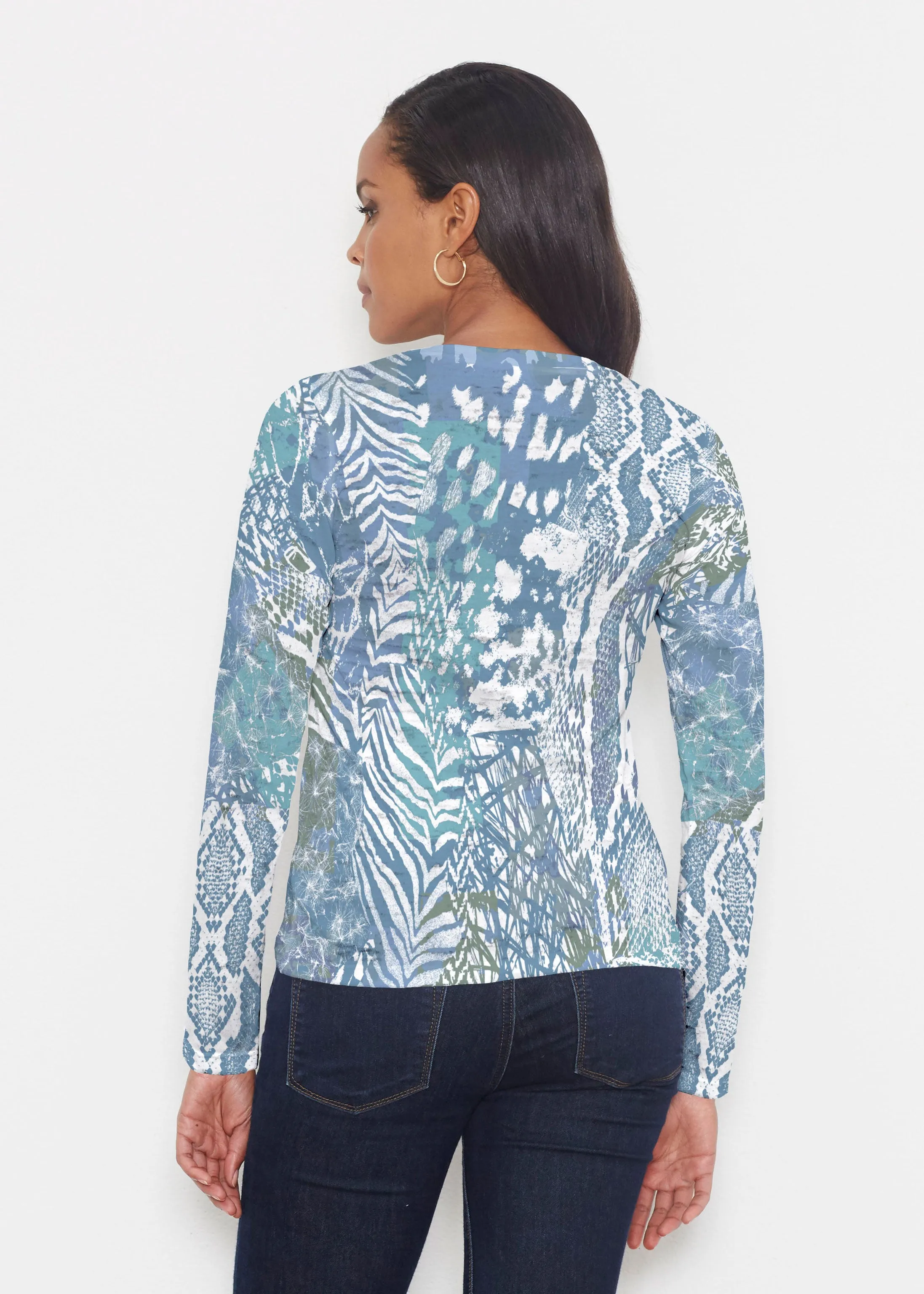 Jungle Warrior Blue (7850) ~ Signature Long Sleeve Crew Shirt