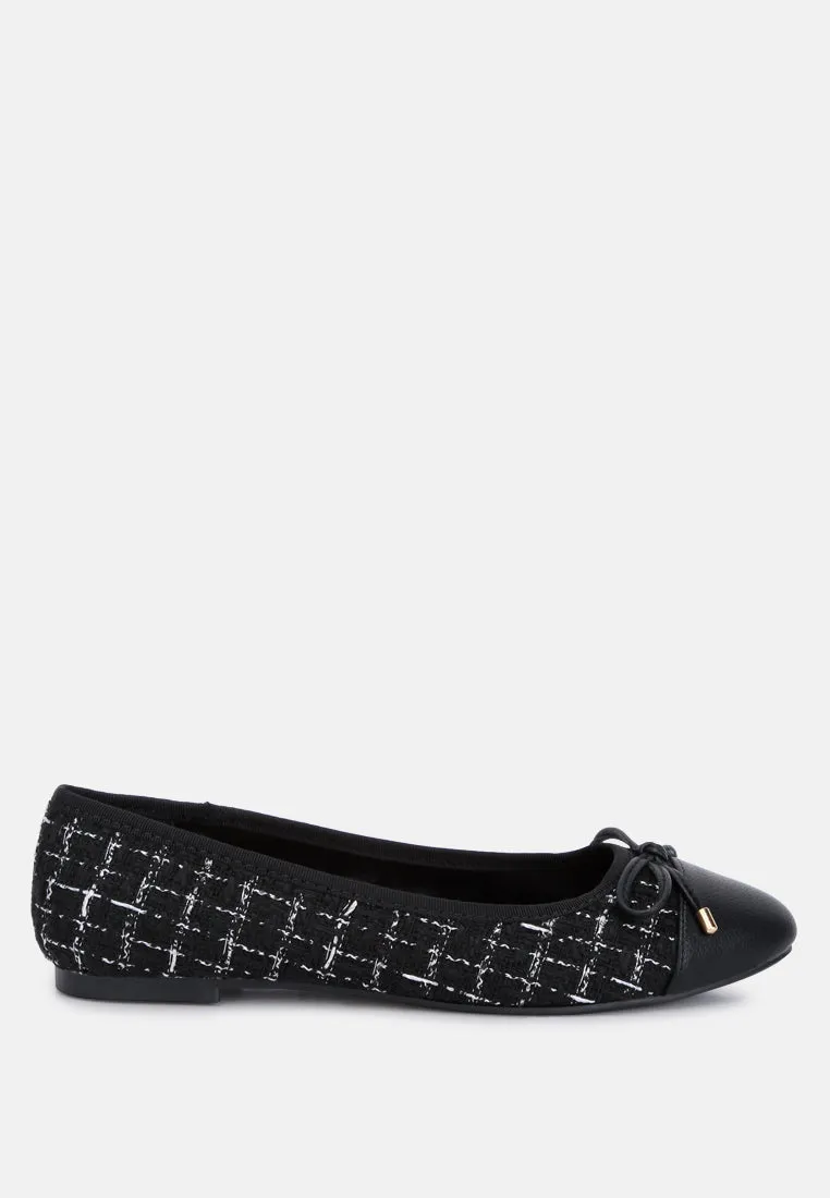 Junpey Plaid Tweed Ballet Flats By Ruw