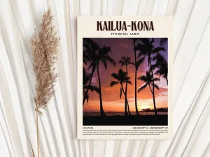 Kailua-Kona Vintage Wall Art, Hawaii, USA