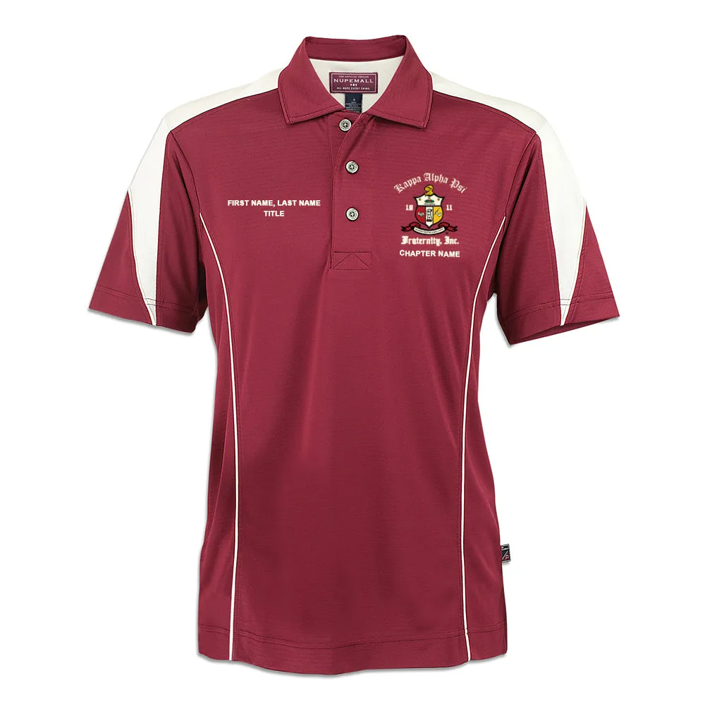 Kappa Alpha Psi Coat of Arms DriFit Polo Shirt (Krimson/Cream)