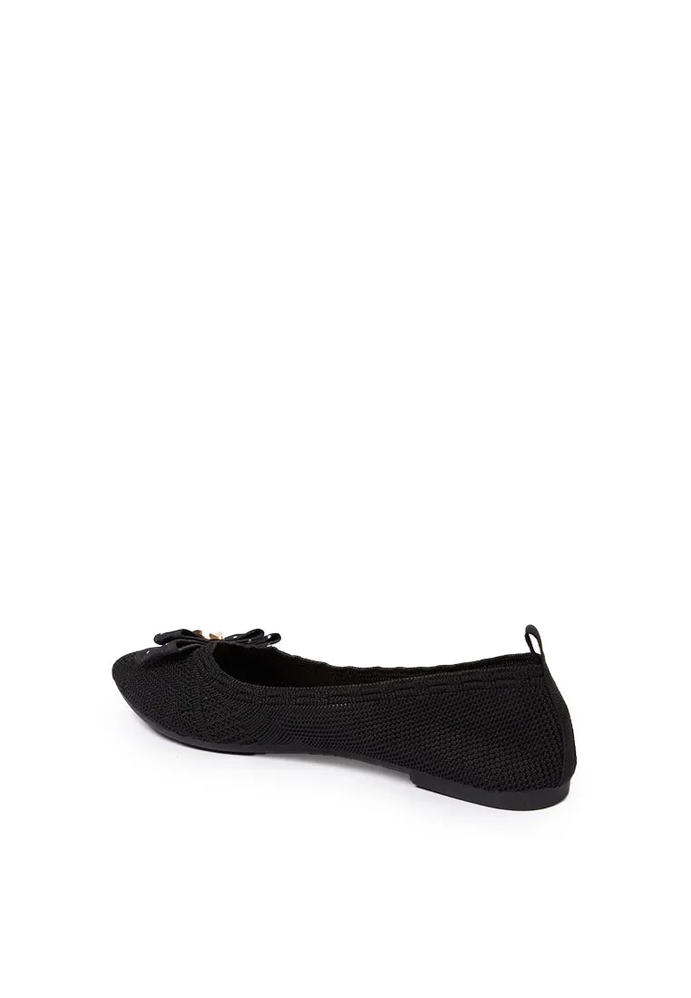 Knitted Flat Shoes Black