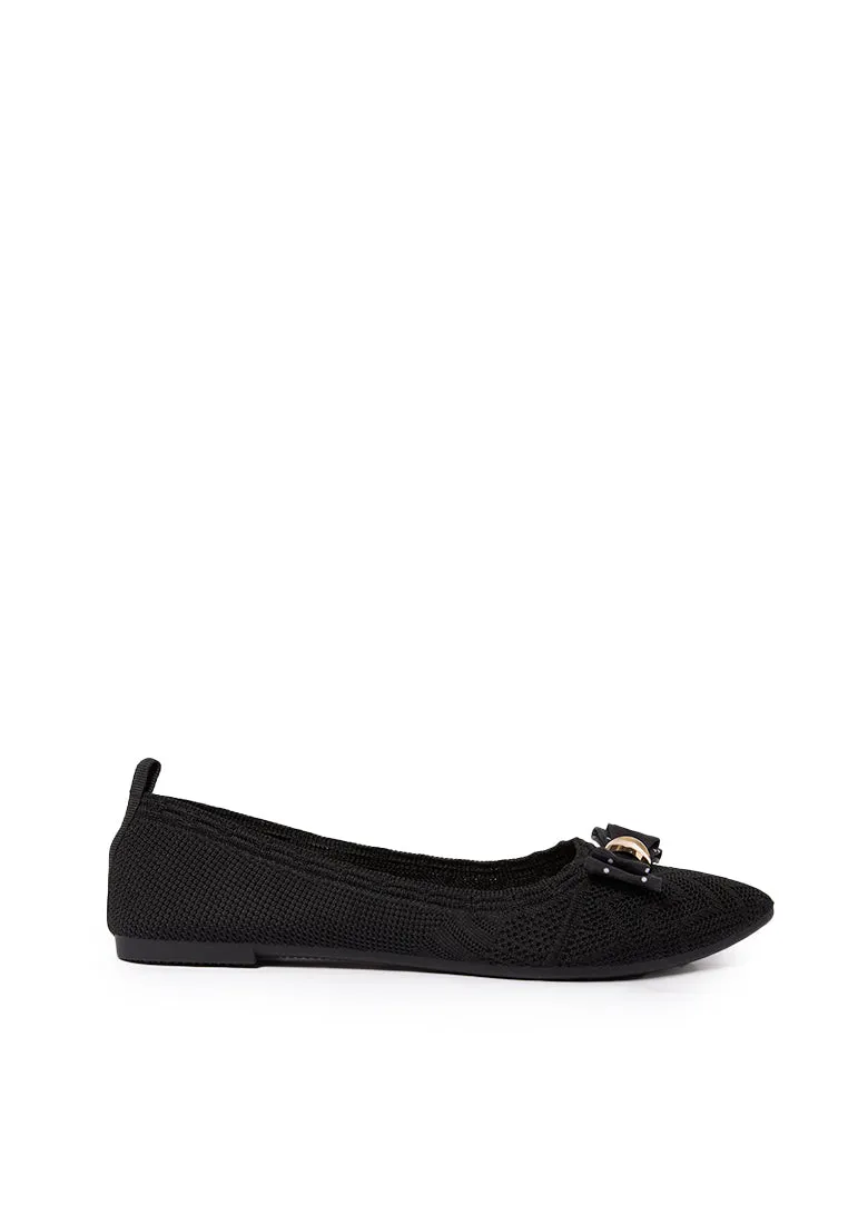 Knitted Flat Shoes Black