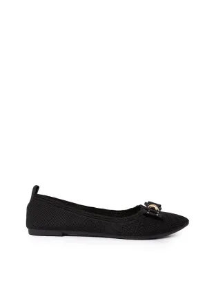 Knitted Flat Shoes Black