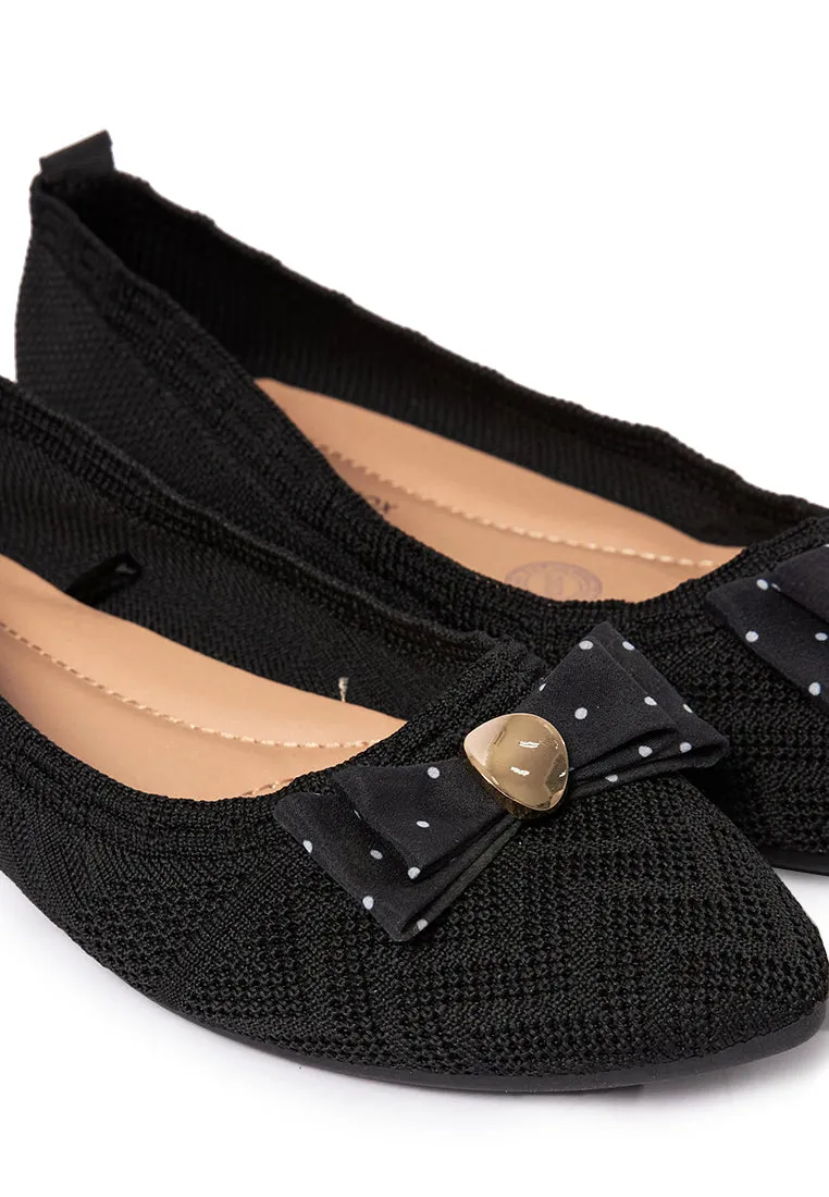 Knitted Flat Shoes Black